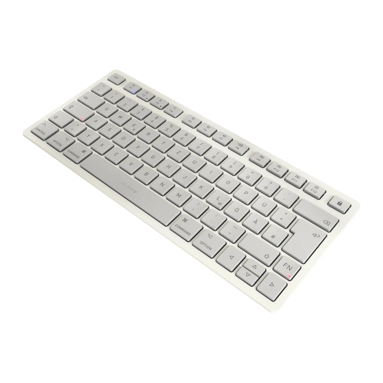 CHERRY KW 7100 MINI BT FOR MAC, Kompakte Mac-Tastatur mit 3 Bluetooth-Kanälen, Deutsches Layout (QWERTZ), Kabelloses Multi-Device-Keyboard, Moonlight White