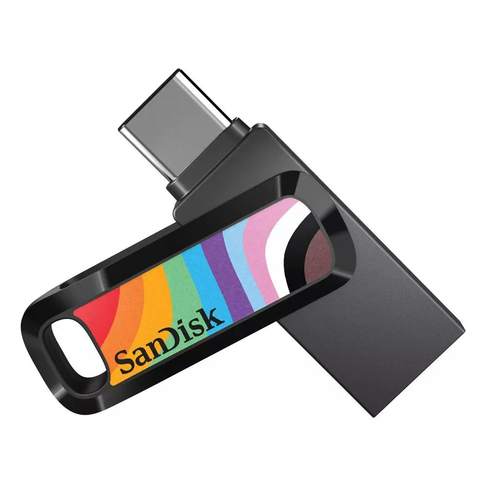 SanDisk 128GB Ultra Dual Drive Go USB Type-C Flash Drive, Rainbow Pride, USB Speicher für iPhone 15 iPhone16