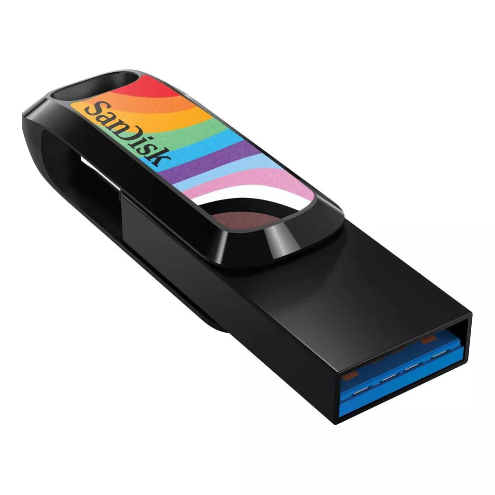 SanDisk 128GB Ultra Dual Drive Go USB Type-C Flash Drive, Rainbow Pride, USB Speicher für iPhone 15 iPhone16