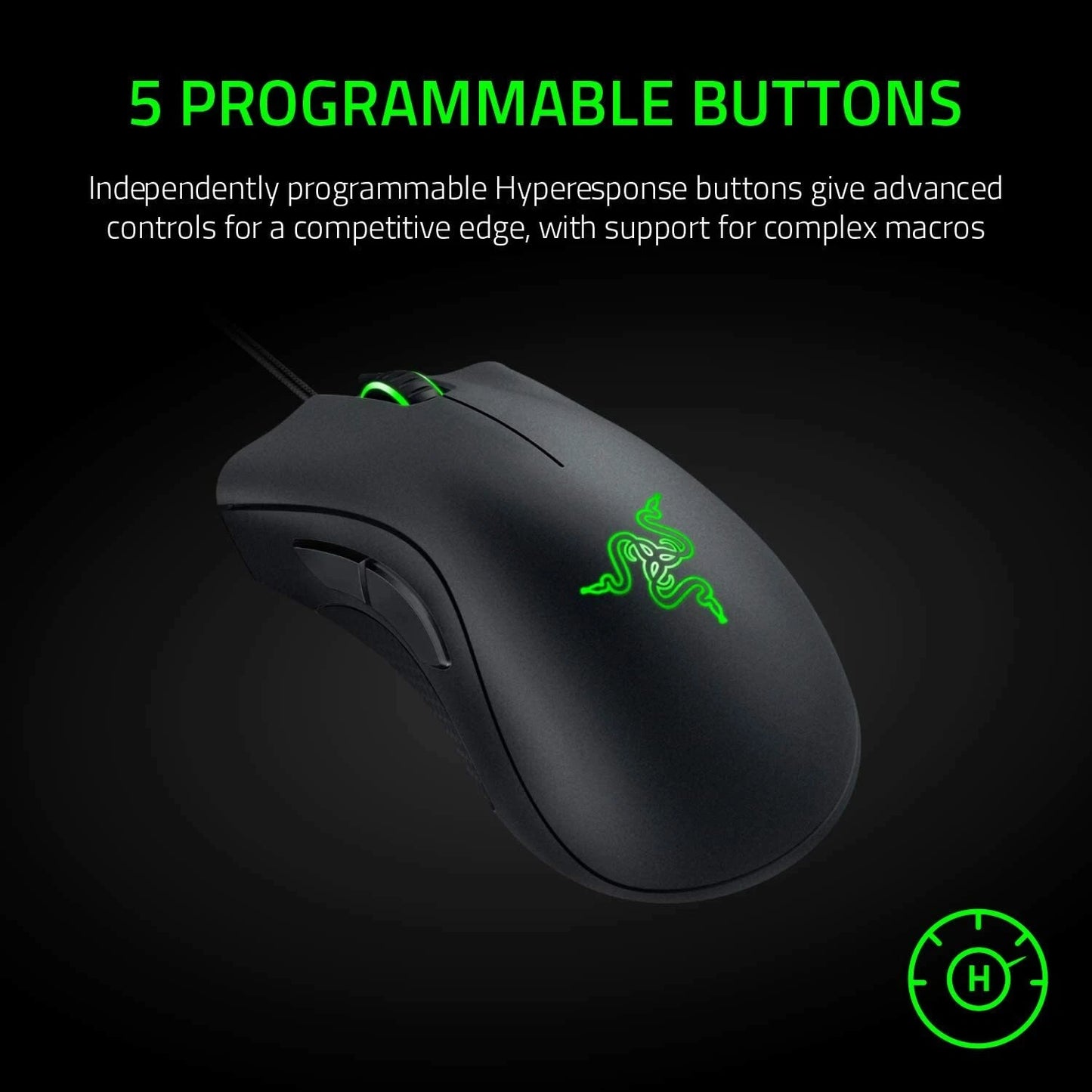Razer DeathAdder Essential Gaming-Maus mit optischem 6.400-DPI-Sensor - GE, schwarz