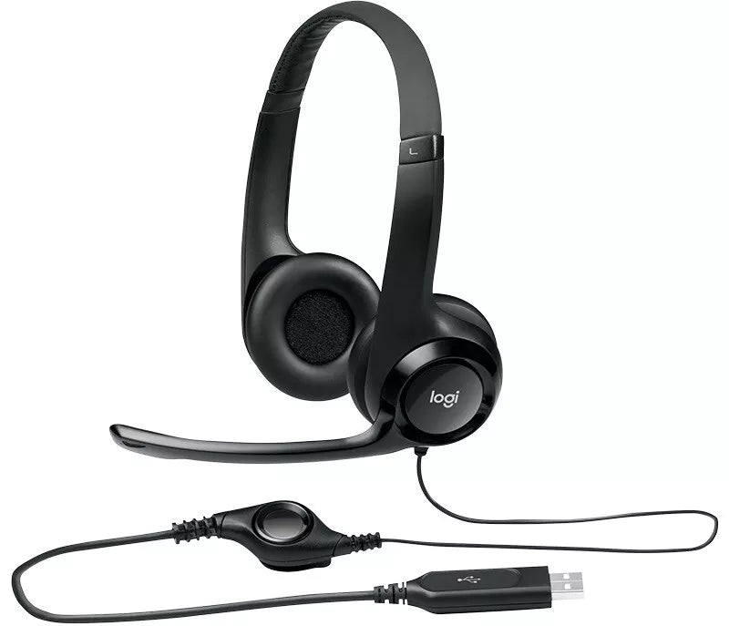 Logitech H390 Kopfhörer & Mikrofon Stereo-Headset, Logitech H390 USB Headset NEU