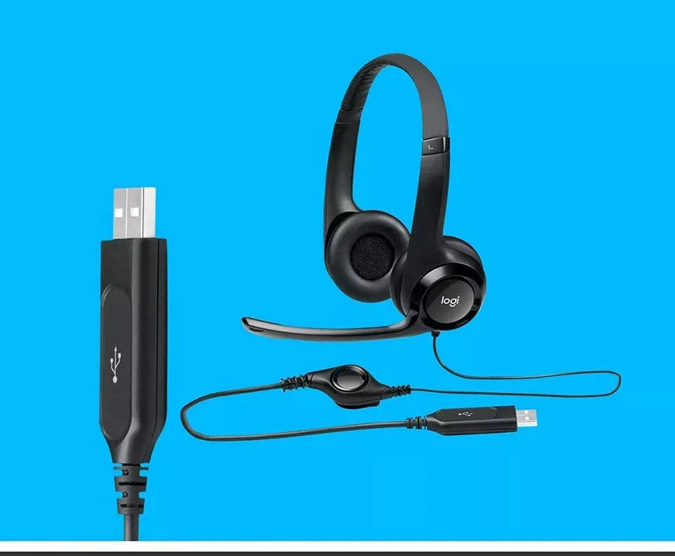 Logitech H390 Kopfhörer & Mikrofon Stereo-Headset, Logitech H390 USB Headset NEU