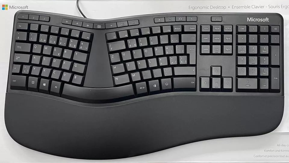 Microsoft Ergonomic Desktop, Tastatur-Maus-Set, USB Anschluss Schweizer QWERTZ