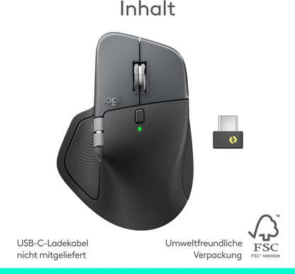 Logitech MX Master 4 Kabellose Maus, USB-C Laden, Bluetooth für Windows & macOS - Bestartikel-Shop