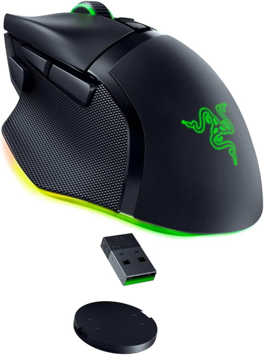 Razer Basilisk V3 Pro Kabellose Gaming Maus, 30K Sensor, HyperScroll, RGB, schwarz - Bestartikel-Shop