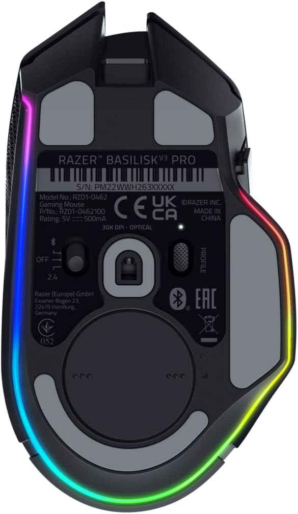 Razer Basilisk V3 Pro Kabellose Gaming Maus, 30K Sensor, HyperScroll, RGB, schwarz - Bestartikel-Shop