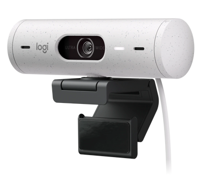 Gebraucht (Refurbished) - Logitech Brio 500 Full-HD mit Zeigemodus, Auto-Lichtkorrektur & Doppelmikrofon, grauweiß - Bestartikel-Shop