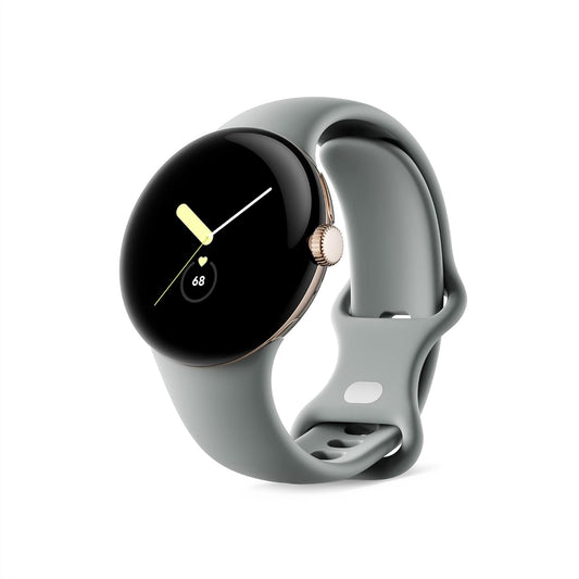 Google Pixel Watch Wi-Fi Smartwatch, Google Android Smartwatch Edelstahlgehäuse, Gold – Ohne LTE - Bestartikel-Shop