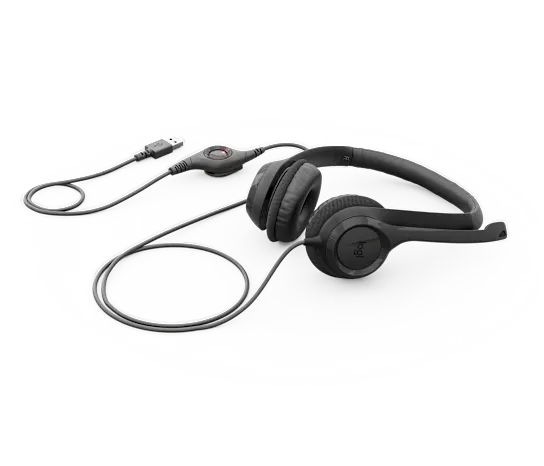 H390 Kabelgebundenes Stereo-Headset mit Mikrofon und Geräuschfilter, schwarz - Bestartikel-Shop