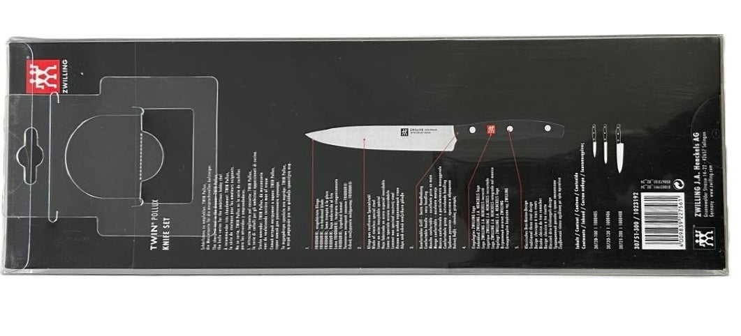 Zwilling Twin Pollux Messer-Set 3-teilig Küchenhelfer, schwarz (30751-300)