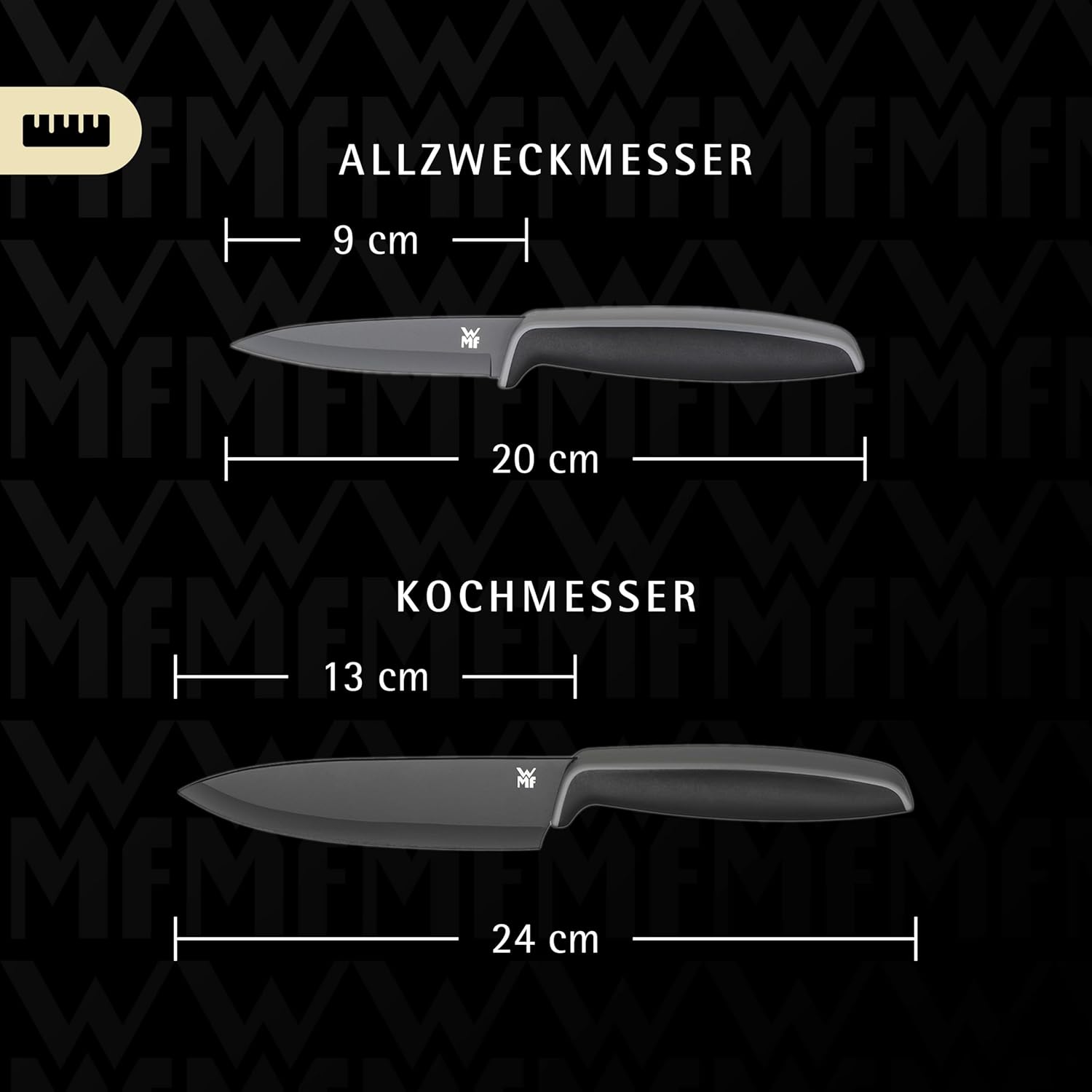 WMF Touch Messerset 2-teilig, bestehend aus Kochmesser und Gemüsemesser – Antihaft, Scharf, Ergonomisch, Schwarz - Bestartikel-Shop
