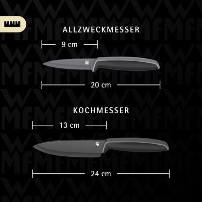 WMF Touch Messerset 2-teilig, bestehend aus Kochmesser und Gemüsemesser – Antihaft, Scharf, Ergonomisch, Schwarz - Bestartikel-Shop