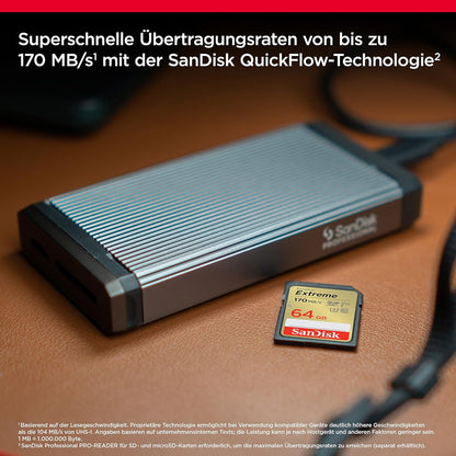 SanDisk Extreme SDXC UHS-I Speicherkarte 64 GB (V30, 170 MB/s Übertragung, U3, 4K UHD Videos) - Bestartikel-Shop