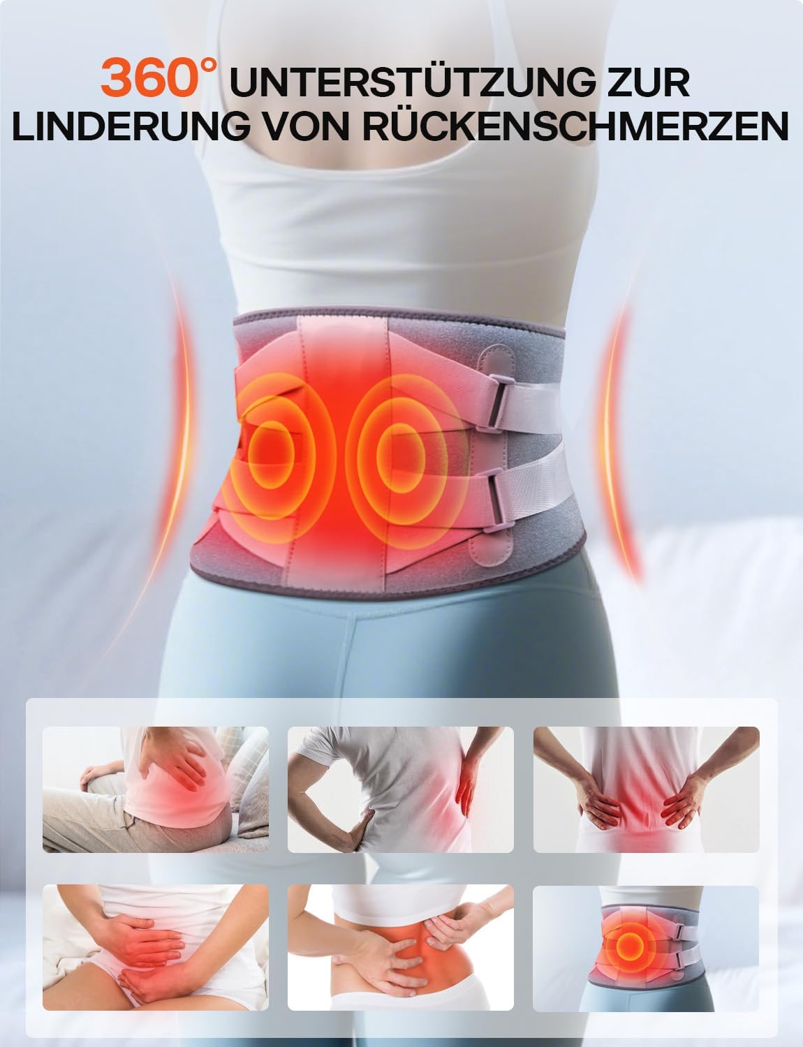 ALLJOY 170CM Wärmegürtel Rücken Heizkissen Kabellos Massagegerät – Komfortable Wärme & Massage für Ihren Rücken - Bestartikel-Shop