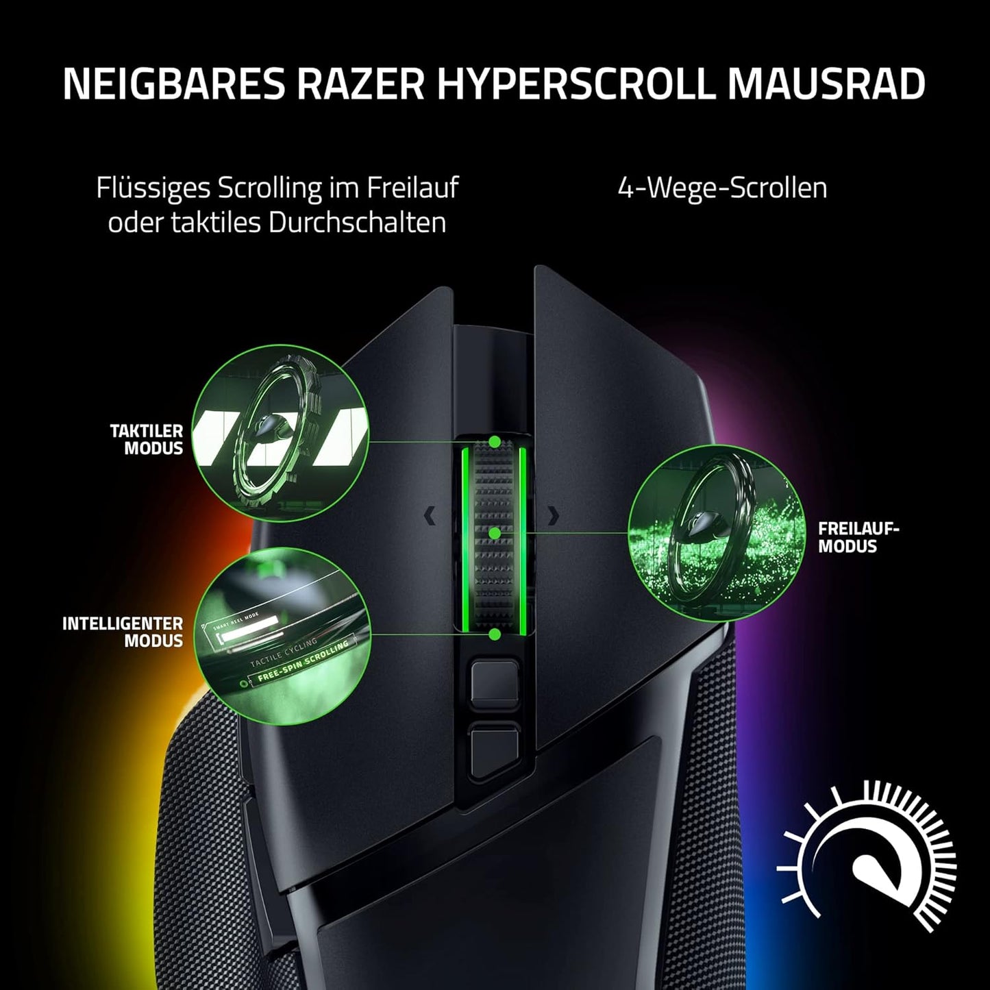 Razer Basilisk V3 Pro Kabellose Gaming Maus, 30K Sensor, HyperScroll, RGB, schwarz - Bestartikel-Shop