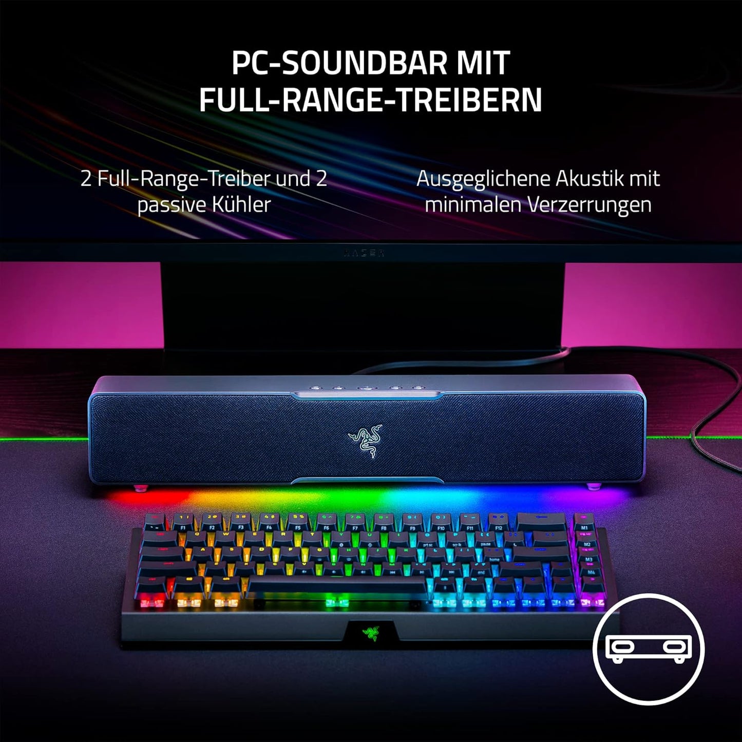 Razer Leviathan V2 X PC-Gaming Soundbar, USB-C, Bluetooth 5.0, Chroma RGB, Schwarz - Bestartikel-Shop