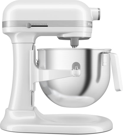 KitchenAid Küchenmaschine Artisan 6,6 L mit Schüsselheber – Kraft, Stil und Langlebigkeit, Weiss