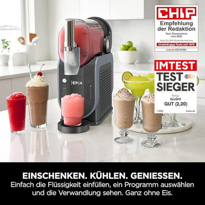 Ninja SLUSHi Maschine für Slush, Eis-Cocktails, Frappé, Milchshakes & gefrorenen Saft, Blaugrau, FS301EU