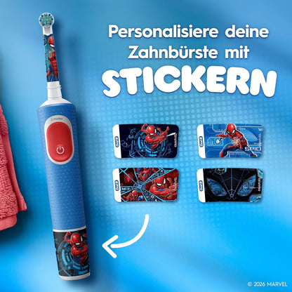 Oral-B Pro Kids 3+ Spiderman Elektrische Zahnbürste mit Reisetui, blau/rot - Bestartikel-Shop