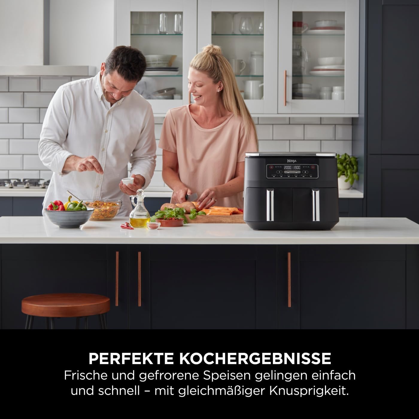 Ninja Foodi Dual Zone Digitale Heißluftfritteuse, AF300EU, 7,6L Airfryer schwarz - Bestartikel-Shop