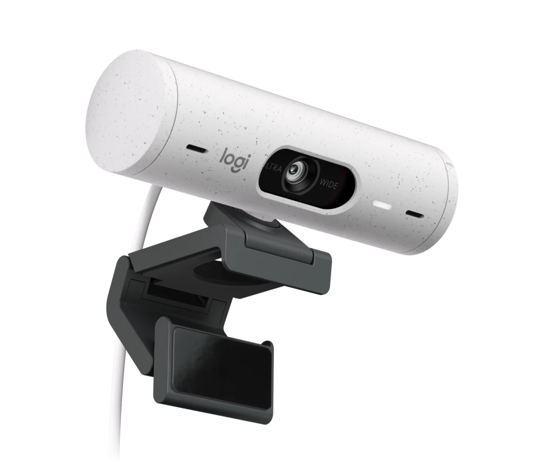 Gebraucht (Refurbished) - Logitech Brio 500 Full-HD mit Zeigemodus, Auto-Lichtkorrektur & Doppelmikrofon, grauweiß - Bestartikel-Shop