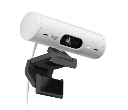 Gebraucht (Refurbished) - Logitech Brio 500 Full-HD mit Zeigemodus, Auto-Lichtkorrektur & Doppelmikrofon, grauweiß - Bestartikel-Shop