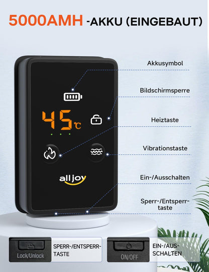 ALLJOY 170CM Wärmegürtel Rücken Heizkissen Kabellos Massagegerät – Komfortable Wärme & Massage für Ihren Rücken - Bestartikel-Shop