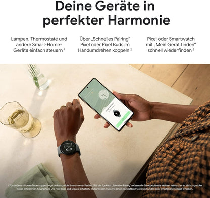 Google Pixel Watch Wi-Fi Smartwatch, Google Android Smartwatch Edelstahlgehäuse, Weiss– Ohne LTE - Bestartikel-Shop