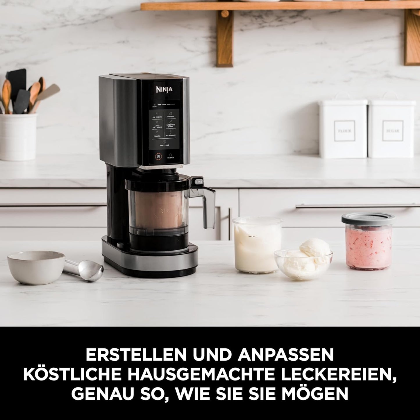Ninja CREAMi Eismaschine & Dessertmaschine mit 2 Behältern, 7 Programmen, NC302EU
