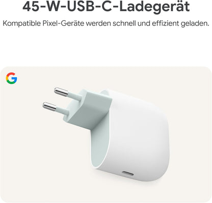 Google 45 W USB-C-Ladegerät – Schnellladegerät für Pixel Smartphones – Kompatibel mit Made by Google-Produkten und Anderen USB-C Geräten – Weiß - Bestartikel-Shop