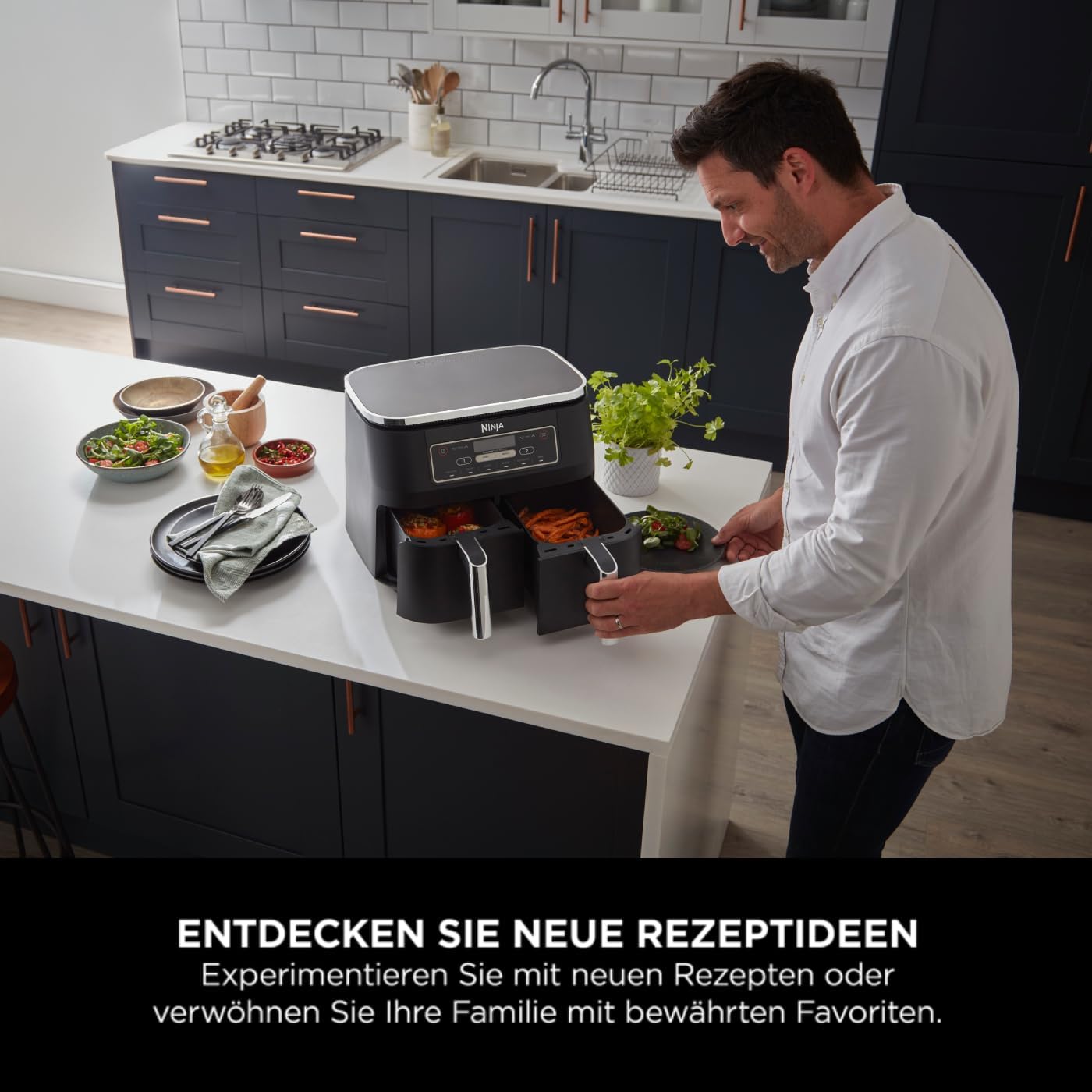 Ninja Foodi Dual Zone Digitale Heißluftfritteuse, AF300EU, 7,6L Airfryer schwarz - Bestartikel-Shop