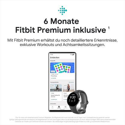 Google Pixel Watch Wi-Fi Smartwatch, Google Android Smartwatch Edelstahlgehäuse, Weiss– Ohne LTE - Bestartikel-Shop