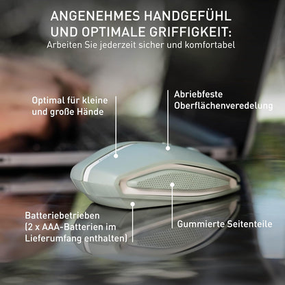 CHERRY GENTIX BT, Bluetooth Maus mit Multi-Device Funktion, Grün - Bestartikel-Shop