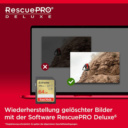 SanDisk Extreme SDXC UHS-I Speicherkarte 64 GB (V30, 170 MB/s Übertragung, U3, 4K UHD Videos) - Bestartikel-Shop