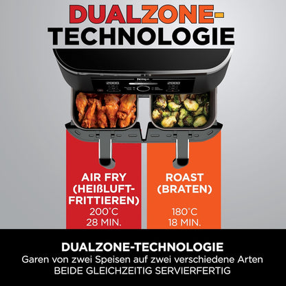 Ninja Foodi Dual Zone Digitale Heißluftfritteuse, AF300EU, 7,6L Airfryer schwarz - Bestartikel-Shop