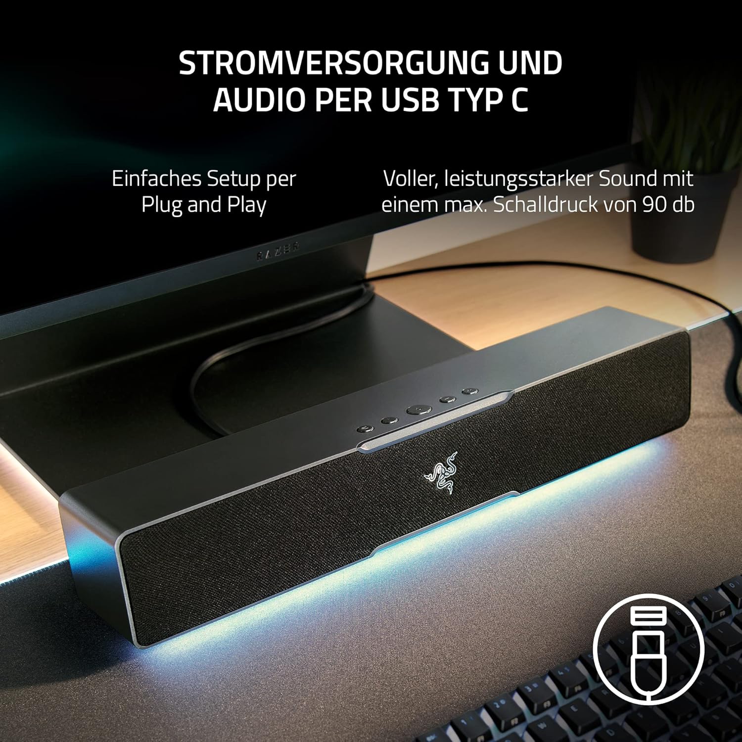 Razer Leviathan V2 X PC-Gaming Soundbar, USB-C, Bluetooth 5.0, Chroma RGB, Schwarz - Bestartikel-Shop
