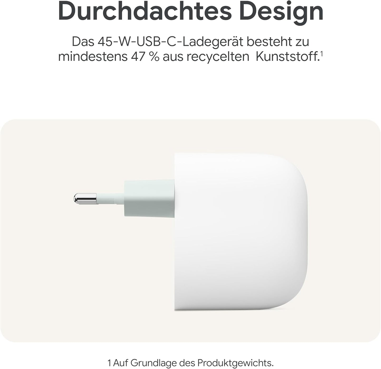Google 45 W USB-C-Ladegerät – Schnellladegerät für Pixel Smartphones – Kompatibel mit Made by Google-Produkten und Anderen USB-C Geräten – Weiß - Bestartikel-Shop