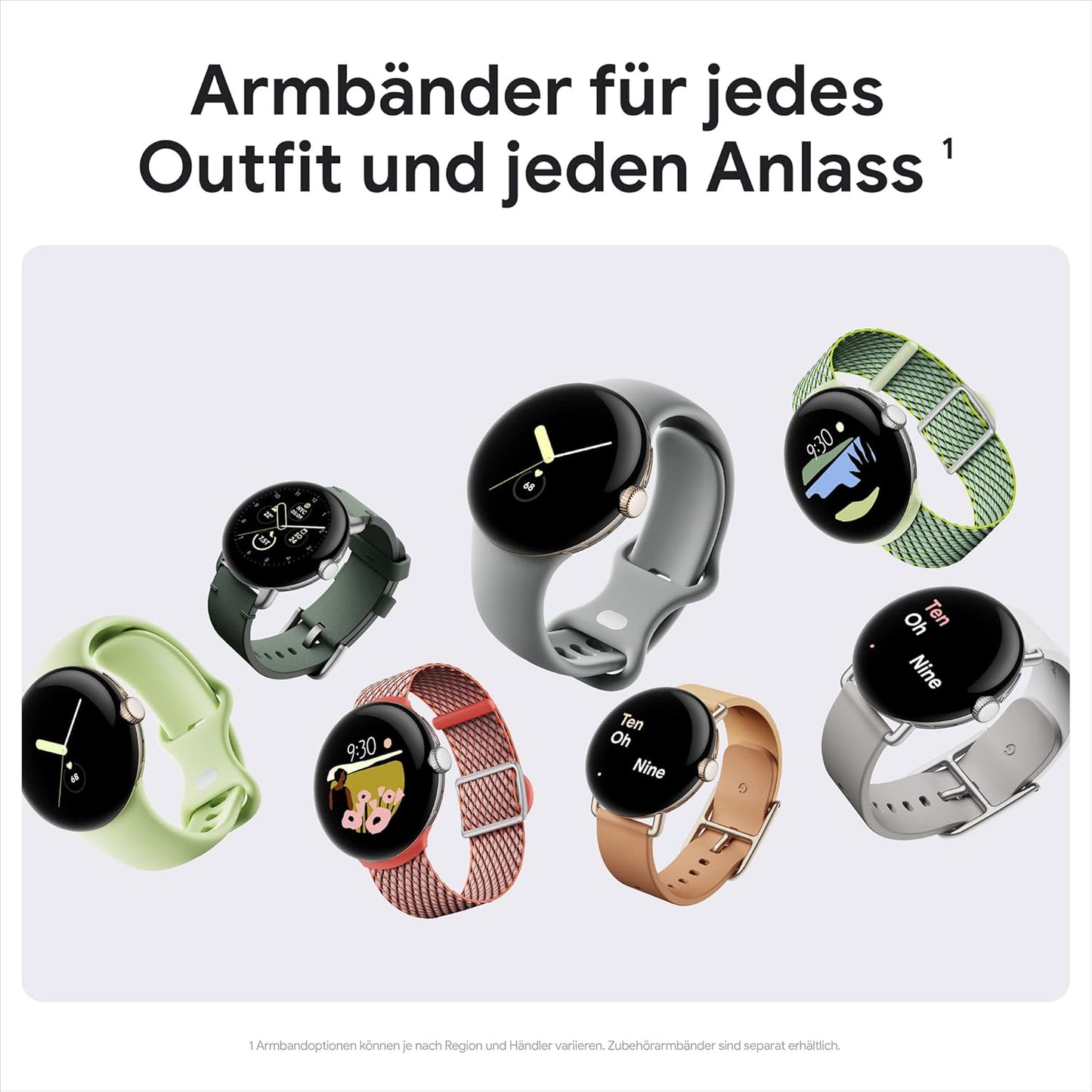Google Pixel Watch Wi-Fi Smartwatch, Google Android Smartwatch Edelstahlgehäuse, Weiss– Ohne LTE - Bestartikel-Shop