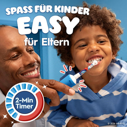 Oral-B Pro Kids 3+ Spiderman Elektrische Zahnbürste mit Reisetui, blau/rot - Bestartikel-Shop