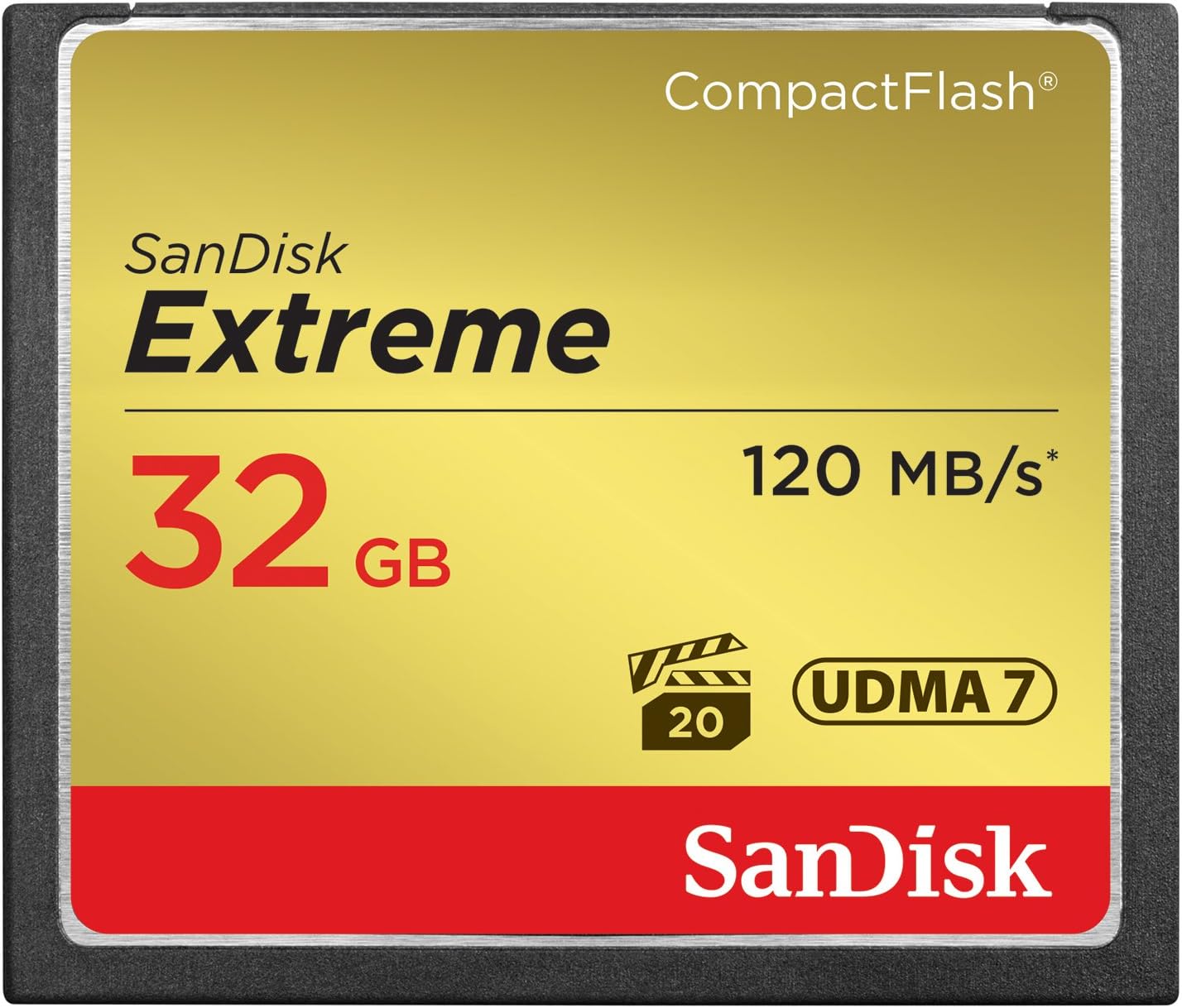 SanDisk Extreme CompactFlash Speicherkarte 32 GB (Für DSLR-Kameras, UDMA7, Schreiben mit 85 MB/s, Übertragen mit 120 MB/s, VPG-20 für Full-HD-Video)
