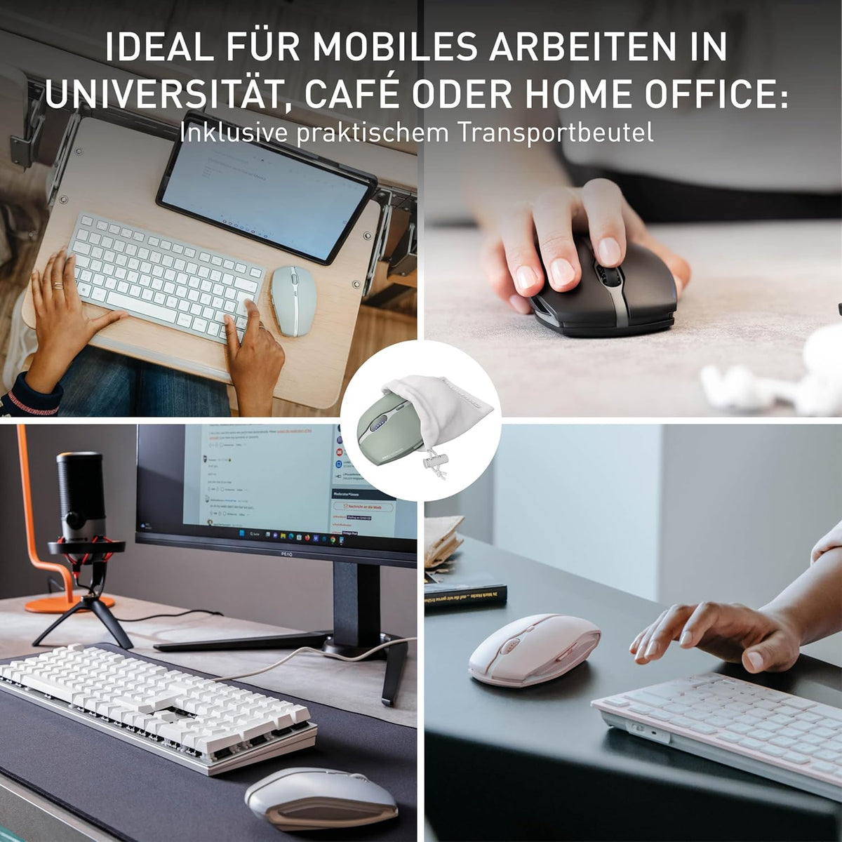 CHERRY GENTIX BT, Bluetooth Maus mit Multi-Device Funktion, Grün - Bestartikel-Shop