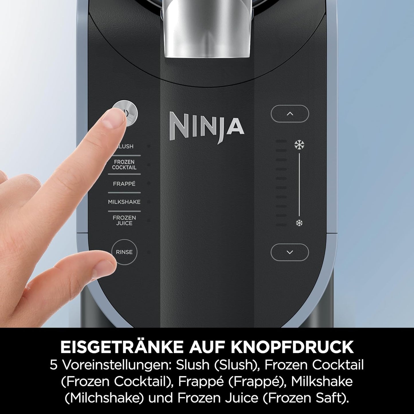 Ninja SLUSHi Maschine für Slush, Eis-Cocktails, Frappé, Milchshakes & gefrorenen Saft, Blaugrau, FS301EU