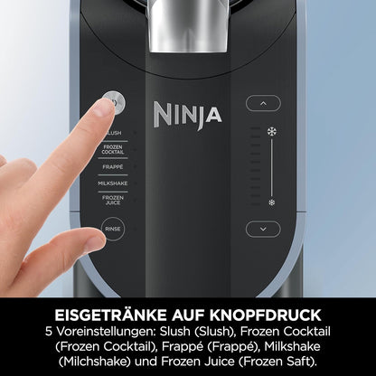 Ninja SLUSHi Maschine für Slush, Eis-Cocktails, Frappé, Milchshakes & gefrorenen Saft, Blaugrau, FS301EU