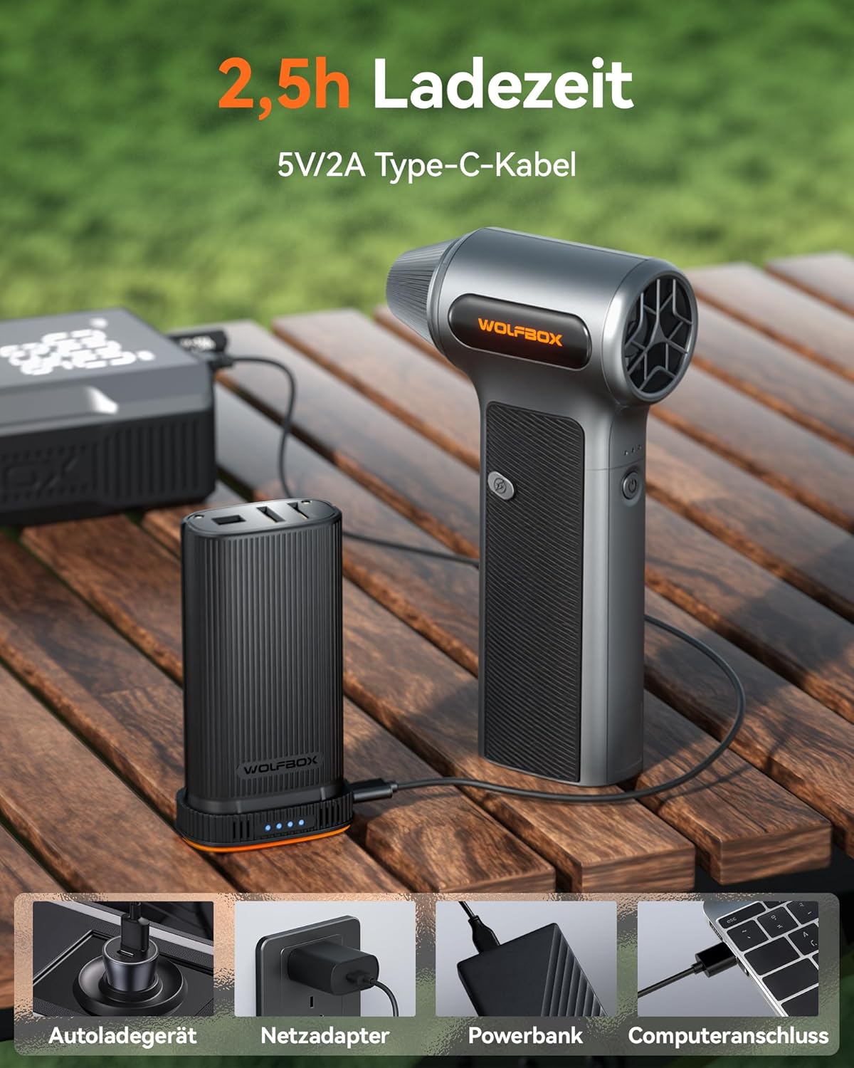 WOLFBOX MF200 Druckluftbläser – Wechselbare Batteriekassette - Bestartikel-Shop