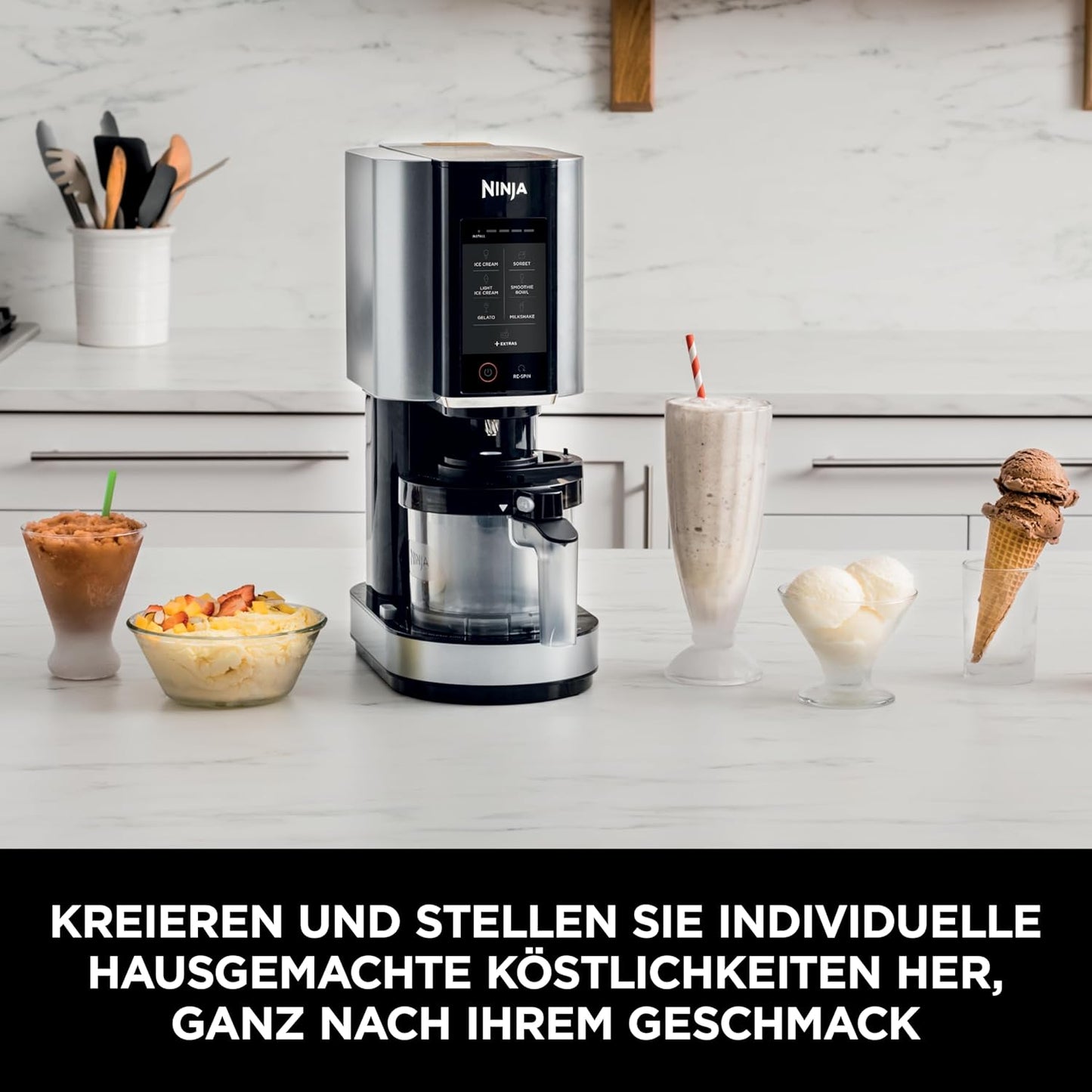 Ninja CREAMi Eismaschine & Dessertmaschine mit 2 Behältern, 7 Programmen, NC302EU
