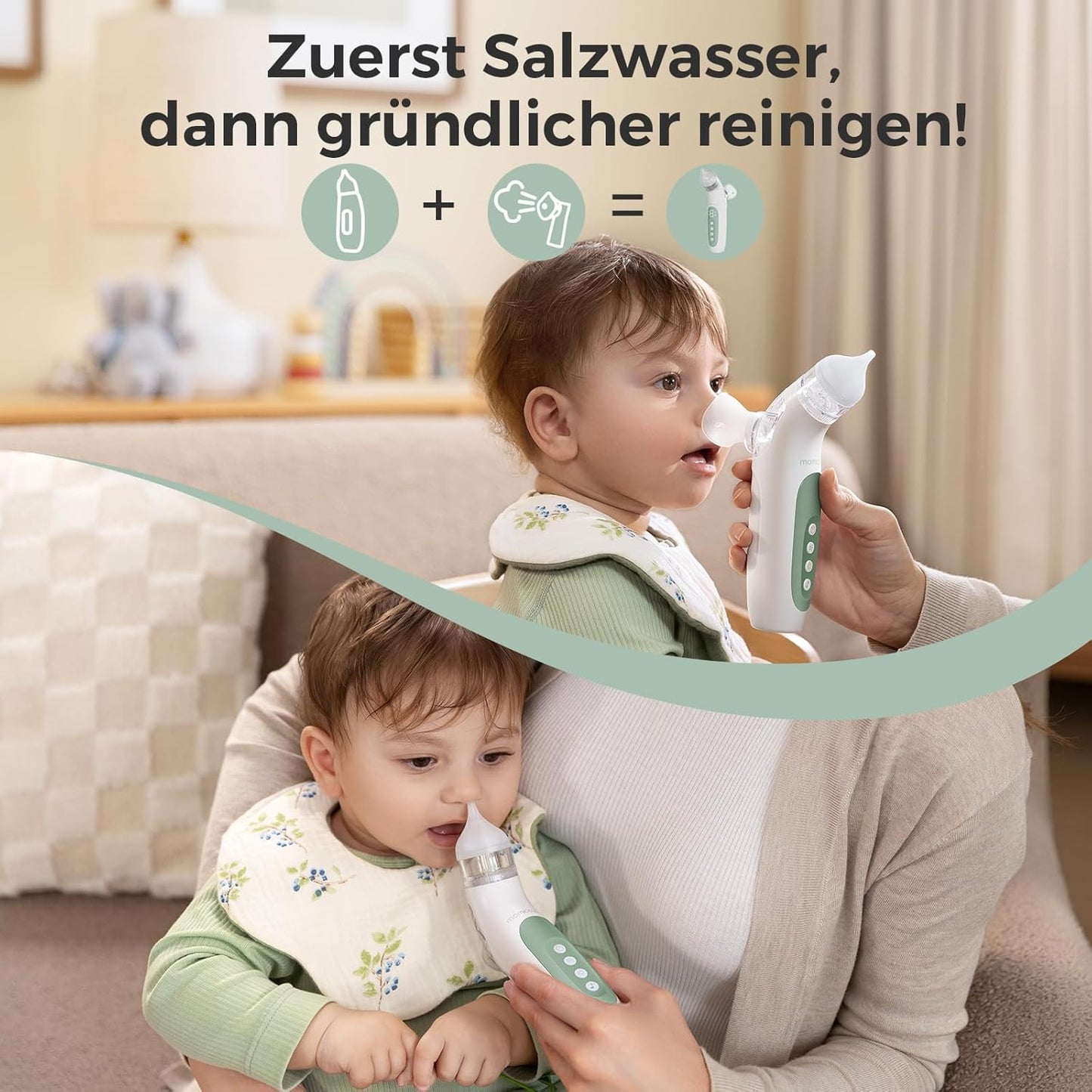 Momcozy BreezyClear™ 2-in-1 Elektrischer Nasensauger mit Sprüh- und Saugfunktion - Bestartikel-Shop
