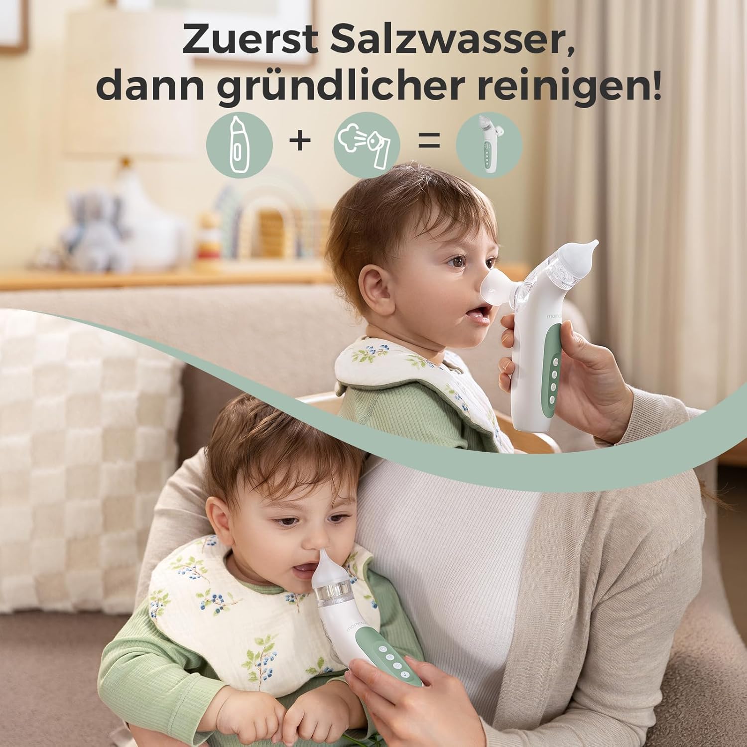 Momcozy BreezyClear™ 2-in-1 Elektrischer Nasensauger mit Sprüh- und Saugfunktion - Bestartikel-Shop