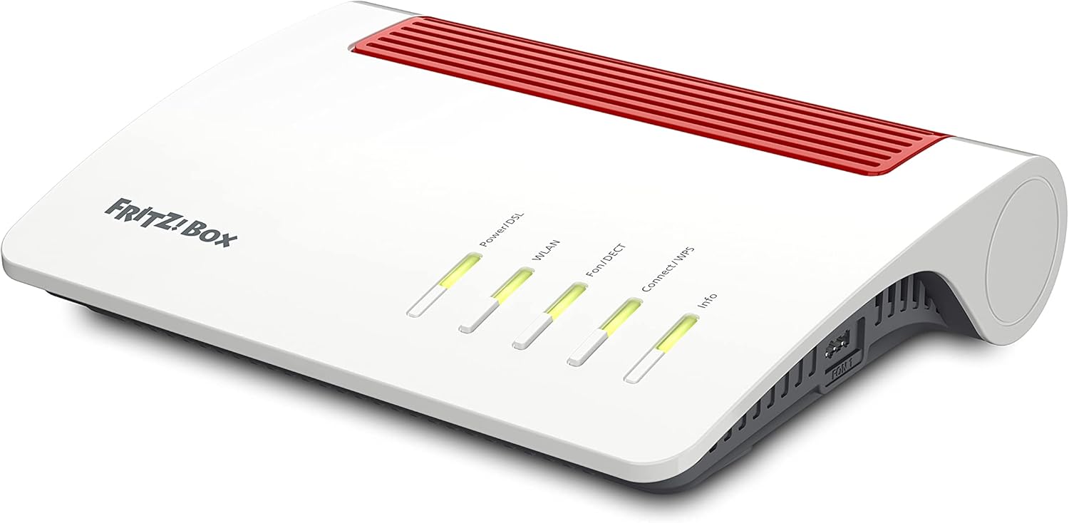 AVM FRITZ!Box 7590 AX (Wi-Fi 6 Router mit 2.400 MBit/s (5GHz) & 1.200 MBit/s (2,4 GHz),bis zu 300 MBit/s mit VDSL-Supervectoring 35b,WLAN Mesh) - Bestartikel-Shop