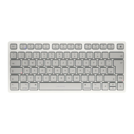 CHERRY KW 7100 MINI BT FOR MAC, Kompakte Mac-Tastatur mit 3 Bluetooth-Kanälen, Deutsches Layout (QWERTZ), Kabelloses Multi-Device-Keyboard, Moonlight White