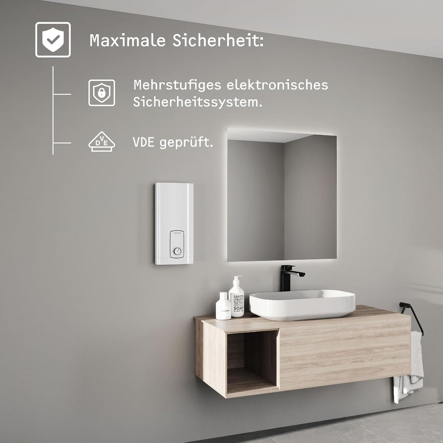 STIEBEL ELTRON Elektronischer Durchlauferhitzer DHB 18/21/24 ST Trend –  für Küche und Bad, Modell 204202